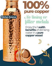 Load image into Gallery viewer, Kitchen Science 100% Pure Water Bottle with Free Sleeves and Carrying Bag - Hammered Design