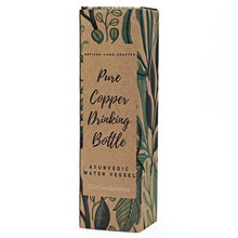 Load image into Gallery viewer, Kitchen Science 100% Pure Copper Designer Water Bottle (34 OZ/ 1000 ml) w/ Carrying Canvas Bag & Sleeve