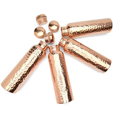 Load image into Gallery viewer, Advanced Mixology Hammered Copper Water Bottle (34 oz/1000ml) Set of 4 | Pure Copper Bottles | BPA-Free & Toxin-Free | For Travel, Outdoor, Water Sports