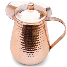Load image into Gallery viewer, Kitchen Science Pure Copper Pitcher (70 oz. /2000 ml) with Copper Tumblers | Large Copper Water Pitcher for Drinking Water | Copper Vase | Copper Jug | Water Jug Set