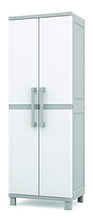 Load image into Gallery viewer, Keter Storage Cabinet with Doors and Shelves for Tool and Home Organization, White & Grey