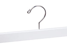 Load image into Gallery viewer, Amber Home Solid White Wooden Pants Skirt Hangers 10 Pack, Bottom Hanger for Slacks Trousers Jeans with 2-Adjustable Clips (White, 10)