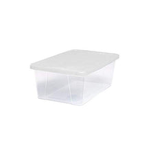 Load image into Gallery viewer, Homz Plastic Storage Bins, Snap Lock White Lids, 6 Quart, Clear, Stackable, 10-Pack