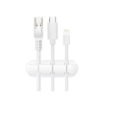 Load image into Gallery viewer, SOULWIT Cable Holder Clips, 3-Pack Cable Management Cord Organizer Clips Silicone Self Adhesive for Desktop USB Charging Cable Power Cord Mouse Cable Wire PC Office Home (White)