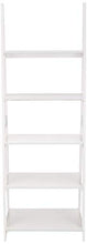 Load image into Gallery viewer, Amazon Basics Modern 5-Tier Ladder Bookshelf Organizer with Solid Rubber Wood Frame, White
