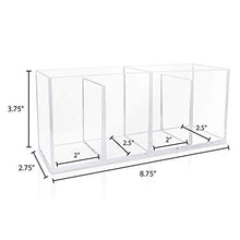 Load image into Gallery viewer, Isaac Jacobs 4-Compartment Clear Acrylic Organizer- Makeup Brush Holder- Storage Solution- Office, Bathroom, Kitchen Supplies and More (Clear)