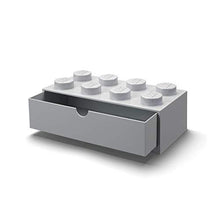 Load image into Gallery viewer, Room Copenhagen, Lego Desk Drawer - Stackable Tabletop Storage - 12.4” x 6.2” x 4.5” - Brick 8, Stone Grey