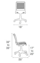 Load image into Gallery viewer, Euro Style Bungie Low Back Adjustable Office Chair, Black Bungies with Graphite Black Frame