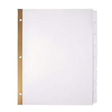 Load image into Gallery viewer, Office Depot Plain Dividers With Tabs And Labels, White, 8-Tab, Pack Of 5 Sets, 11347