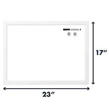 Load image into Gallery viewer, Quartet Magnetic Whiteboard, 17" x 23" Small White Board for Wall, Dry Erase Board for Kids, Perfect for Home Office & Home School Supplies, Dry Erase Marker, Magnets, White Frame (MWDW1723M-WT)