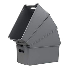 Load image into Gallery viewer, Farmoon Grey Storage Bin with Handle, Stackable Plastic Baskets/Bins Organizer, 4 Packs