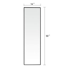 Load image into Gallery viewer, Beauty4U Full Length Mirror with Hanging Hooks for Door, Wall Mounted Decoration Dressing Mirror, Black, 50” x 14”