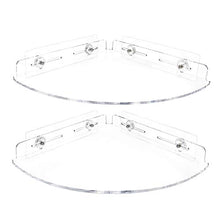 Load image into Gallery viewer, weddingwish 2 Pack Corner Shower Caddy, Transparent Acrylic Shelf, Wall Mounted No Drilling Traceless Adhesive Bathroom Storage Organizer, Storage Rack for Toilet, Shampoo, Dorm, and Kitchen