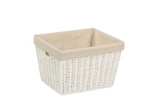 Load image into Gallery viewer, Honey-Can-Do STO-03560 Parchment Cord Basket with Handles and Liner, White, 10 x 12 x 8 inches
