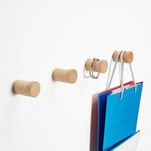 Load image into Gallery viewer, Pack of 4,Natural Wood Coat Hook,Modern Wall Mount Single Decorative Hook Hanger for Hanging Towel Coat Hat Bag Robe (Beech Wood)