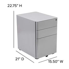 Load image into Gallery viewer, Flash Furniture Modern 3-Drawer Mobile Locking Filing Cabinet with Anti-Tilt Mechanism and Hanging Drawer for Legal & Letter Files, Gray