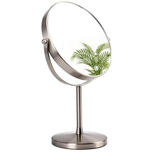 Load image into Gallery viewer, MIRRORMORE Professional 8" Vanity Mirror with 10X/1X Magnifying, Portable Makeup Mirror with Stand, Double Sided 350° Rotation Cosmetic Mirror, Senior Pearl Nickel, Round