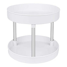 Load image into Gallery viewer, Empaxum 2 Tier Plastic Lazy Susan Cabinet Organizer 12" Non-skid Under Sink Organizers Kitchen Bathroom Organizers and Storage Rotating Spice Rack Organizer for Fridge, Pantry, Countertop, White