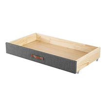Load image into Gallery viewer, MUSEHOMEINC Upholstered Solid Wood Under Bed Storage Drawer with 4-Wheels for Bedroom/Leather Handle,Wooden Underbed Storage Organizer,Suggested for Twin and Full Size Platform Bed