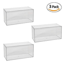 Load image into Gallery viewer, Hammont Clear Acrylic Boxes - 3 Pack - 8”x4”x4” - Lucite Boxes for Gifts, Weddings, Party Favors, Treats, Candies & Accessories, Plastic Storage Boxes