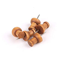 Load image into Gallery viewer, 60 Pcs Wood Push Pins, Walnut, Standard, Wooden Thumb Tacks Decorative for Cork Boards Map Photos Calendar and Home Office Craft Projects with Box