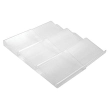 Load image into Gallery viewer, mDesign Adjustable, Expandable Plastic Spice Rack, Drawer Organizer for Kitchen Cabinet Drawers - 3 Slanted Tiers for Garlic, Salt, Pepper Spice Jars, Seasonings, Vitamins, Supplements - Clear