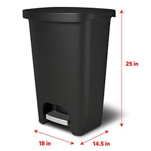 Load image into Gallery viewer, GLAD GLD-74030 Plastic Step Trash Can with Clorox Odor Protection of The Lid | 13 Gallon, 50 Liter, Black