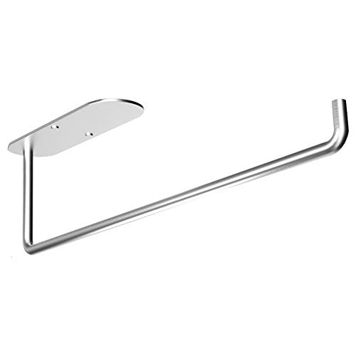 Paper Towel Holder - Self Adhesive or Drilling, Under Cabinet Paper Towel Holder, SUS304 Stainless Steel Paper Towel Holder Wall Mount for Kitchen, Cabinets, Bathroom, Wall(Silver)