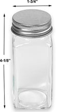 Load image into Gallery viewer, SimpleHouseware Spice Jars 4 Ounce Square Bottles w/label, 12 Pack