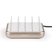 Load image into Gallery viewer, Merkury Innovations 4.8 Amp 4-Port USB Charging Station Fast Charge Docking Station for Multiple Devices - Multi Device Charger Organizer - Compatible with Apple iPad iPhone and Android (White/Gold)