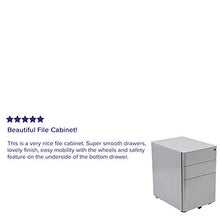 Load image into Gallery viewer, Flash Furniture Modern 3-Drawer Mobile Locking Filing Cabinet with Anti-Tilt Mechanism and Hanging Drawer for Legal & Letter Files, Gray