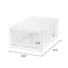 Load image into Gallery viewer, IRIS USA MSD-1 Compact Stacking Drawer, White, 6 Quart, 4-Pack