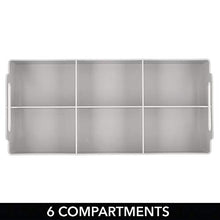 Load image into Gallery viewer, mDesign Compact Plastic Tea Storage Organizer Caddy Tote Bin - 6 Divided Sections, Built-in Handles - Holder for Tea Bags, Packets, Sweeteners, and Small Packets, 2 Pack - Light Gray