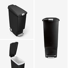 Load image into Gallery viewer, simplehuman Slim Kitchen Step trash can, 40 Liter, Black