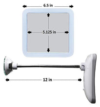 Load image into Gallery viewer, JiBen Square Flexible Gooseneck LED Lighted 10X Magnifying Makeup Mirror, Power Locking Suction Cup, Bright Diffused Light, 360 Degree Swivel, Portable Cordless Travel and Home Bathroom Vanity Mirror
