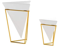 Load image into Gallery viewer, Umbra Trigg Geometric Planter, Wall and Desk Decor Ceramic Containers and Vases-for Succulents, Air, Mini Cactus, Faux Plant, White/Brass