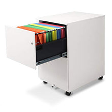 Load image into Gallery viewer, Aurora Modern Soho Design 2-Drawer Metal Mobile File Cabinet with Lock Key/Fully Assembled, White