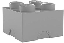 Load image into Gallery viewer, LEGO Brick 4 Knobs Stackable Storage Box, Medium Stone Grey, 5.7 Litre