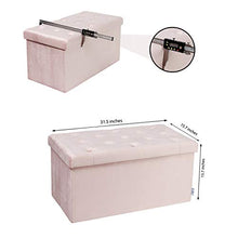 Load image into Gallery viewer, B FSOBEIIALAO Folding Storage Ottoman, Long Shoes Bench, Flannelette Footrest Stool Seat 31.5"x15.7"x15.7" (Pink, Large)