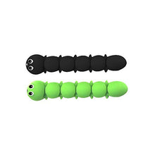 Load image into Gallery viewer, Cable Organizer - Cord Organizer - Desk Cord Holder - Cable Management Clips - Caterpillar, 2 pcs Green & Black, Clutter Aide
