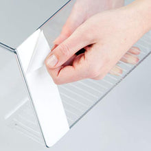 Load image into Gallery viewer, mDesign Modern Plastic Adhesive Cabinet Storage Organizer Bin for Boxed Sandwich Bags, Plastic Wrap, Aluminum Foil, Parchment/Wax Paper, 3.5" x 11" x 6.5" - Clear