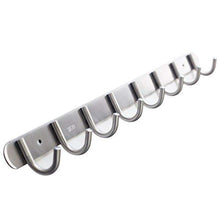Load image into Gallery viewer, Coat Hook Rack with 8 Round Hooks - Premium Modern Wall Mounted - Ultra durable with solid steel construction, Brushed stainless steel finish, Super easy installation, Rust and water proof