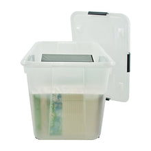 Load image into Gallery viewer, Advantus Rolling Storage Box with Snap Lid, 15-Gallon Size, Clear (34009)