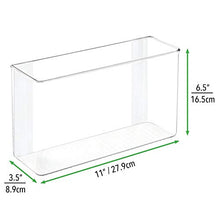 Load image into Gallery viewer, mDesign Modern Plastic Adhesive Cabinet Storage Organizer Bin for Boxed Sandwich Bags, Plastic Wrap, Aluminum Foil, Parchment/Wax Paper, 3.5" x 11" x 6.5" - Clear