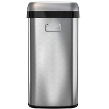 Load image into Gallery viewer, iTouchless 16 Gallon Oval Open Top Trash Can and Recycle Bin with Odor Control System, Stainless Steel Commercial Grade, Large 12-Inch Opening, for Home, Restaurant, Restroom, Office, 61 Liter