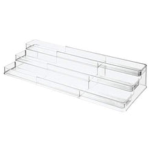 Load image into Gallery viewer, mDesign Large Plastic Adjustable, Expandable Kitchen Cabinet, Pantry, Step Shelf Organizer/Spice Rack with 3 Tiered Levels of Storage for Spice Bottles, Jars, Seasonings, Baking Supplies - Clear