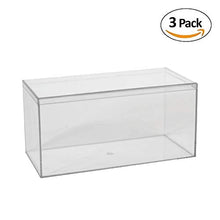 Load image into Gallery viewer, Hammont Clear Acrylic Boxes - 3 Pack - 8”x4”x4” - Lucite Boxes for Gifts, Weddings, Party Favors, Treats, Candies & Accessories, Plastic Storage Boxes