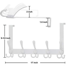 Load image into Gallery viewer, Dseap Over The Door Hook Hanger - 5 Tri Hooks, Heavy Duty Over The Door Towel Rack Coat Rack for Clothes Hat Towel, White, 2 Packs