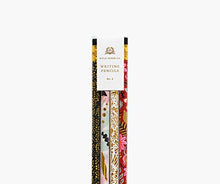 Load image into Gallery viewer, Rifle Paper Co. Modernist Assorted Writing Pencils, Set of 12 Wood and Graphite Pre-Sharpened Writing Pencils, Each Set Includes Three of Each Design with Black Erasers