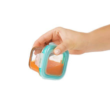 Load image into Gallery viewer, OXO Tot Glass Baby Blocks Food Storage Containers, Teal, 4 oz